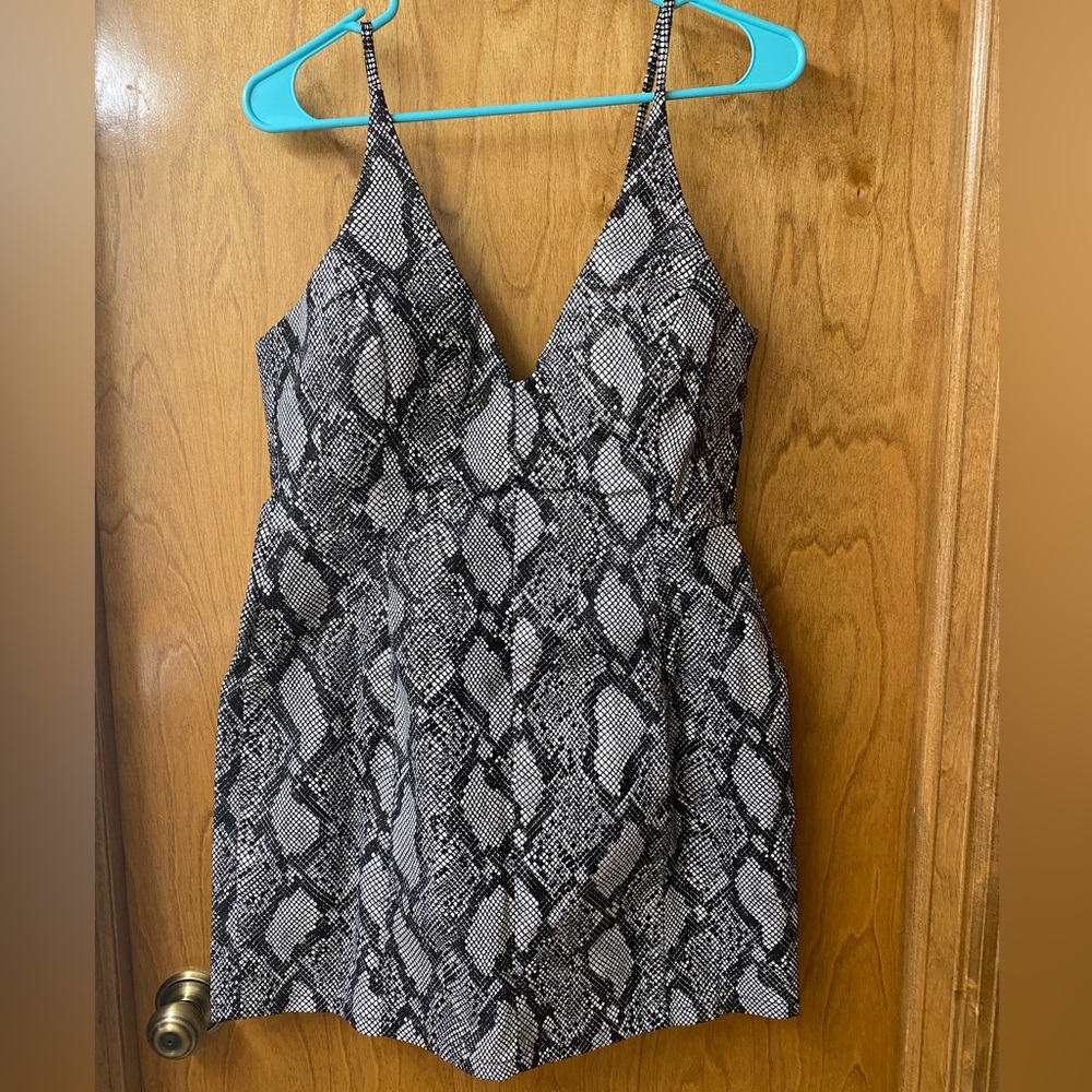 Metallic snake skin mini dress